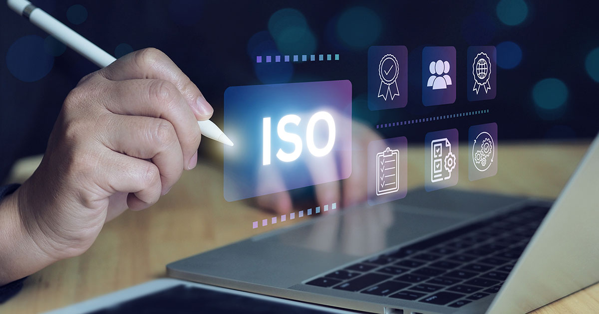 ISO certification and quality management concept Business profe